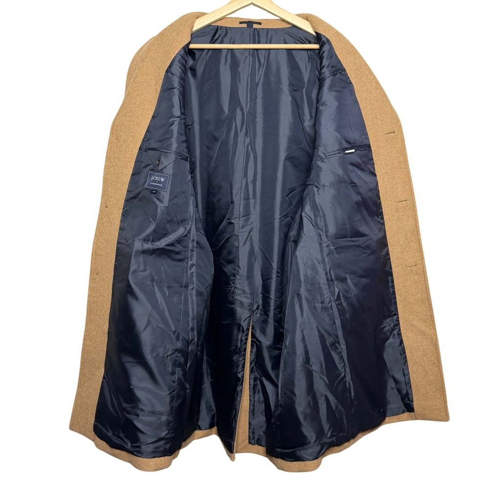 J. Crew Thompson Wool Overcoat Tan 44 Trench Heritage Preppy Minimalist Capsule - Picture 3 of 6